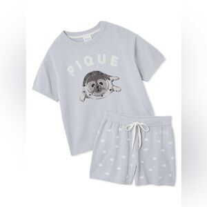 Gelato Pique Pajama Set - Light Blue